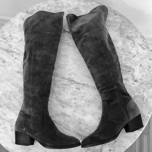 FRYE CLARA OVER-THE-KNEE GREY SUEDE BOOTS  *Size 7